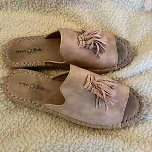 Seven Dials Wendelle open-toe espadrille slide sandal in blush pink size 8